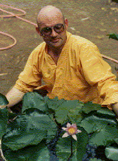 The author with water lily, Bataan 83